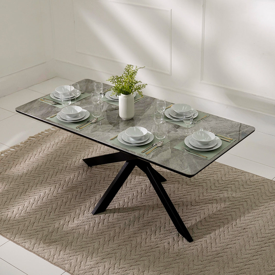 Modern Florence 6-Seater Dining Set - Grey