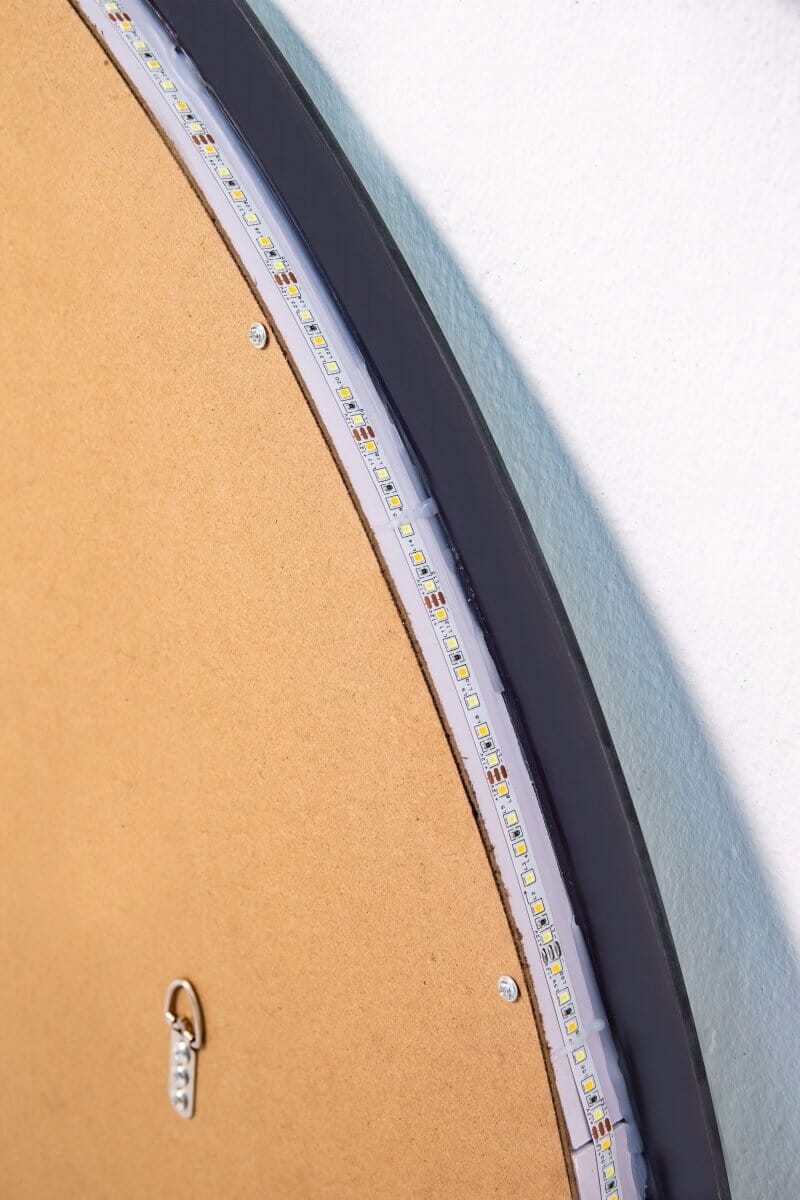 Frameless Round Wall Mirror with Backlit LED