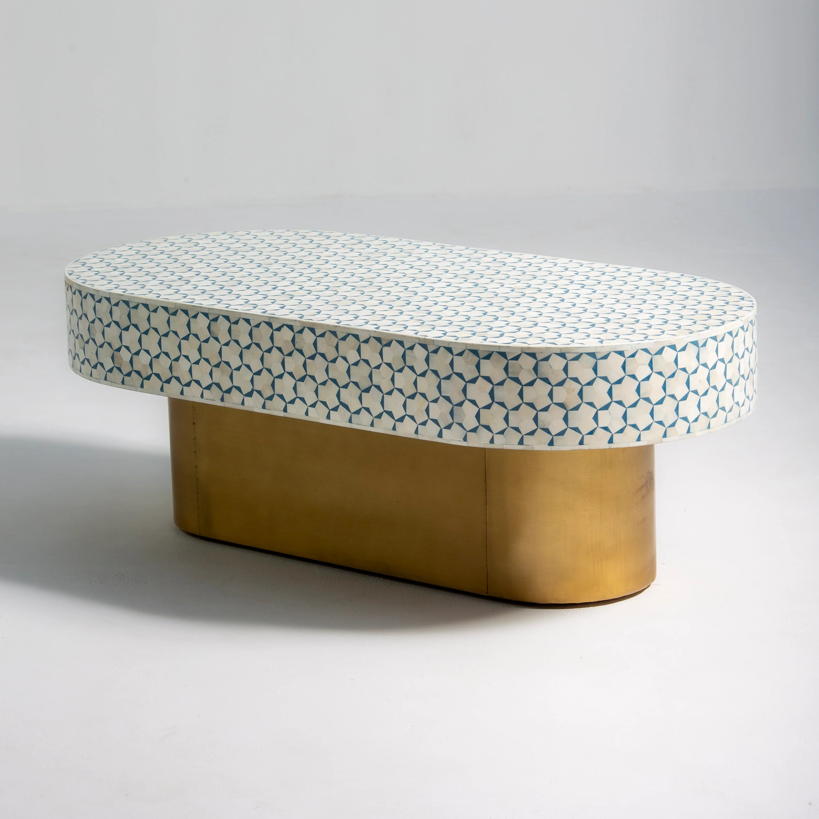 Luxury Inlay Oval Shape Coffee Table