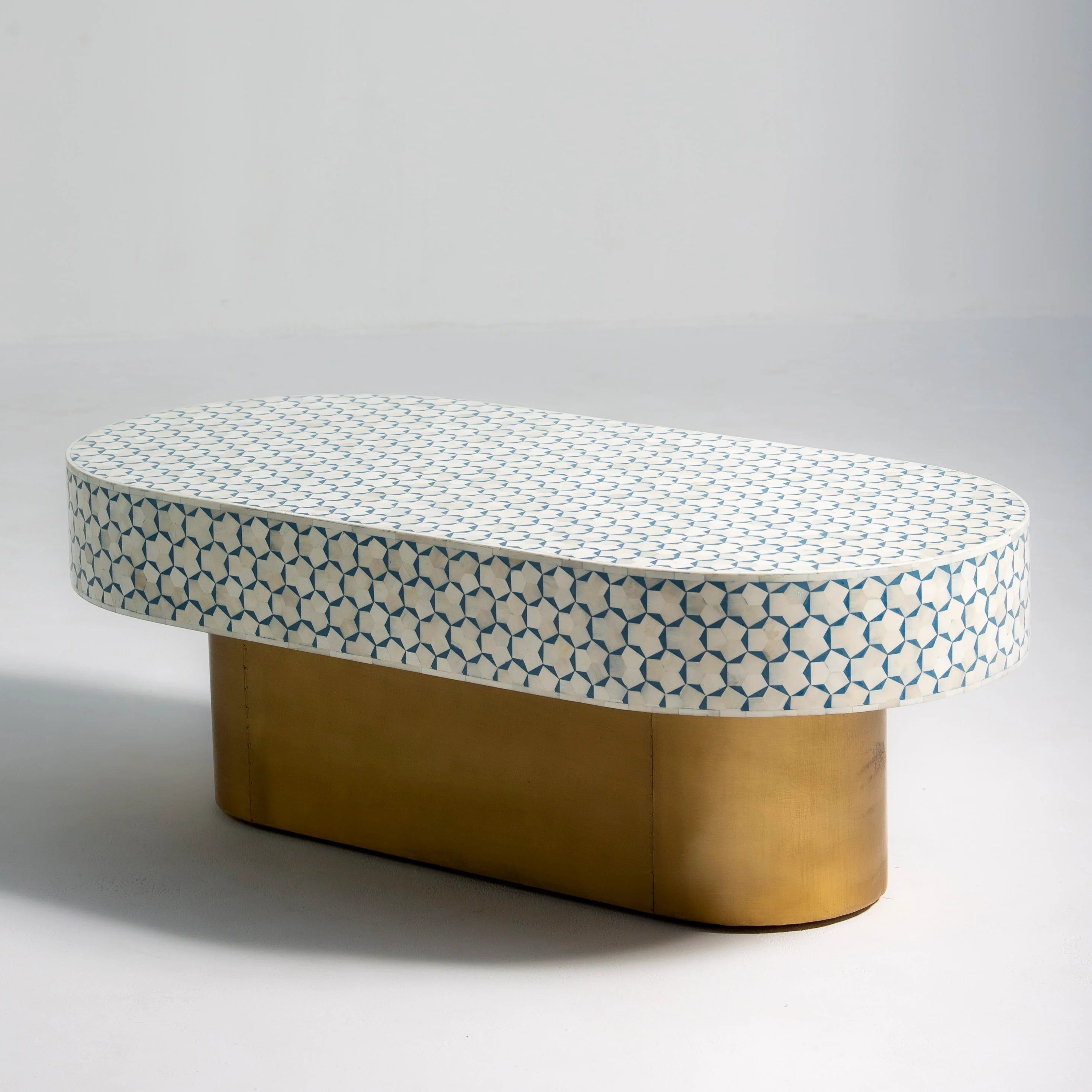 Luxury Inlay Oval Shape Coffee Table