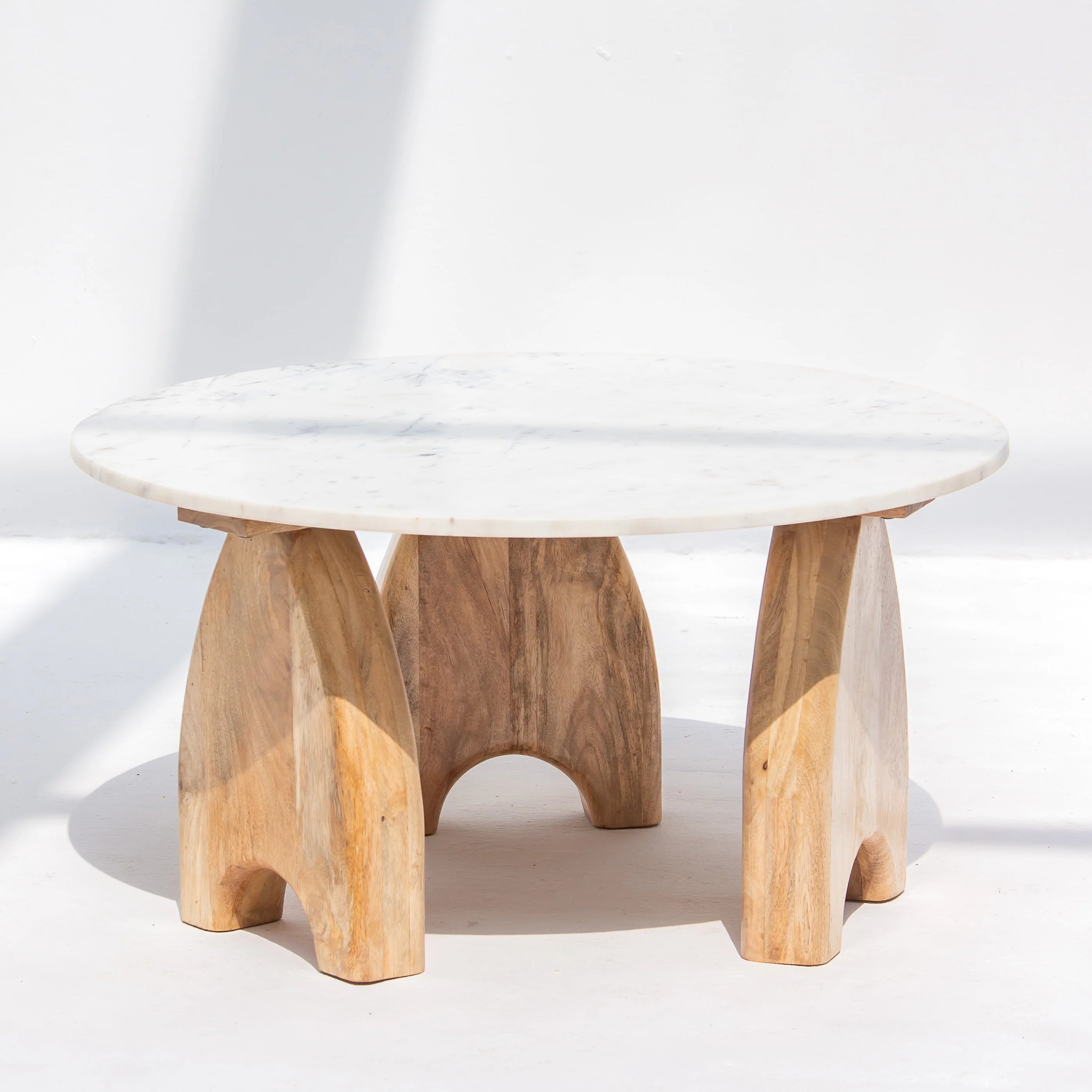 TerrаLuxe Marble Dining/Coffee Table With Solid Premium Mango Wood Base