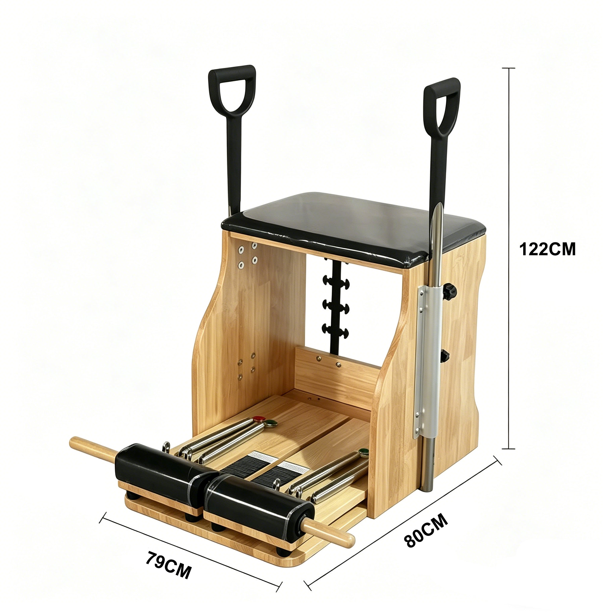 Wooden Pilates Chair – Compact Dual Handle Wunda Chair Yoga Pilates Split Pedal Stability Chair