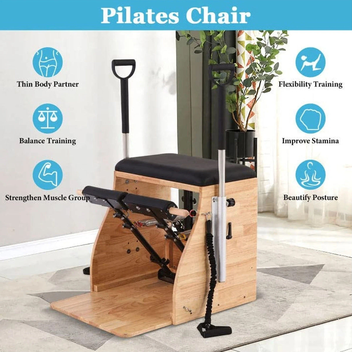 Pilates Chair Pilates Reformer Machine for Home Stability Pilates Pro Chair Equipment Yoga Pilates Fitness Trainer Wunda Chair