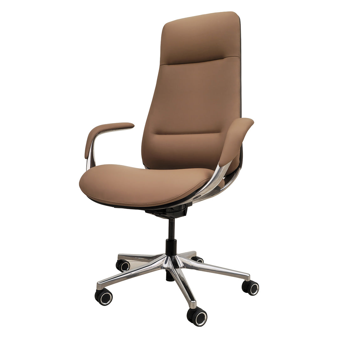 PU leather High Back Office Chair With Height Adjustable, Swivel Wheels and Lumbar Support-GCC Home Center