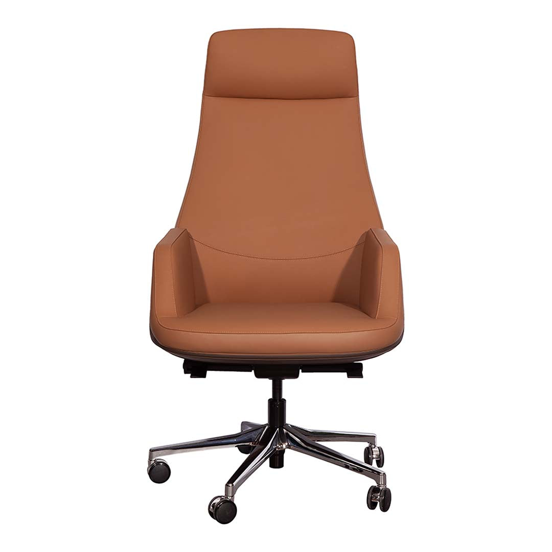 Luxury High Back Office Chair, Leather Chair With Height Adjustable, Swivel Wheels and Lumbar Support-GCC Home Center