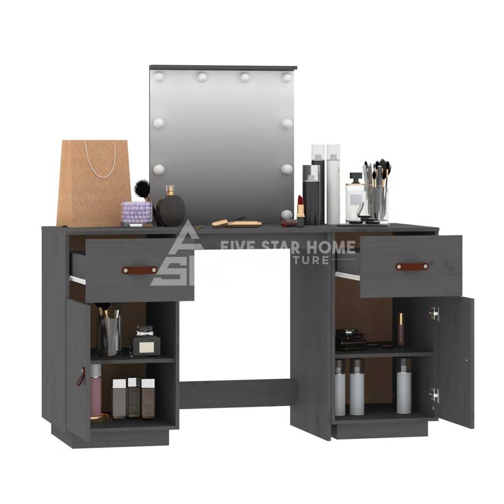 Gray Dressing Table with LED-GCC Home Center