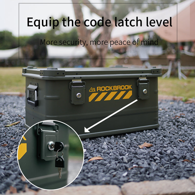 50L for Rockbrook High Quality Portable Metal Kitchen Container Weatherproof Outdoor Aluminum Camping Storage Box