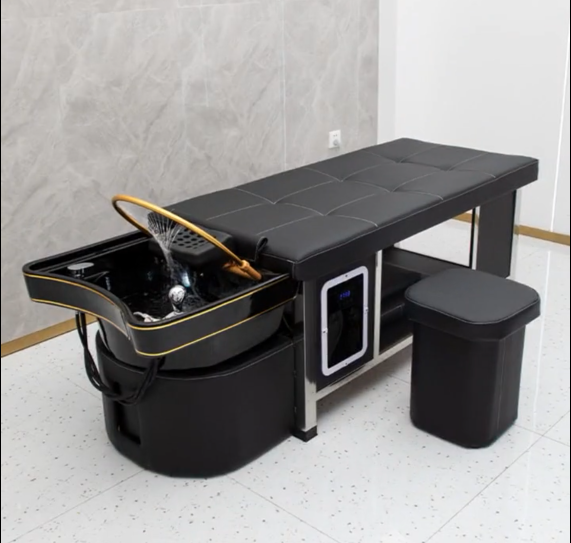 European Style Adjustable Adult Reclining Shampoo Bed Simple Modern Furniture for Beauty Salon Air Back Washing Shampoo Chair