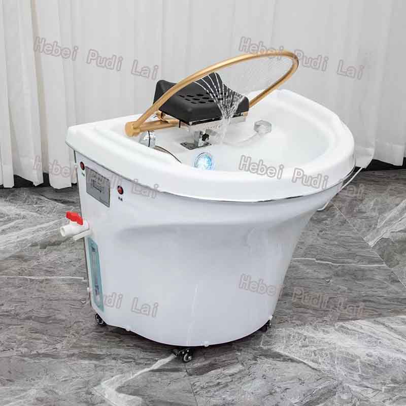 European Style Adjustable Adult Reclining Shampoo Bed Simple Modern Furniture for Beauty Salon Air Back Washing Shampoo Chair