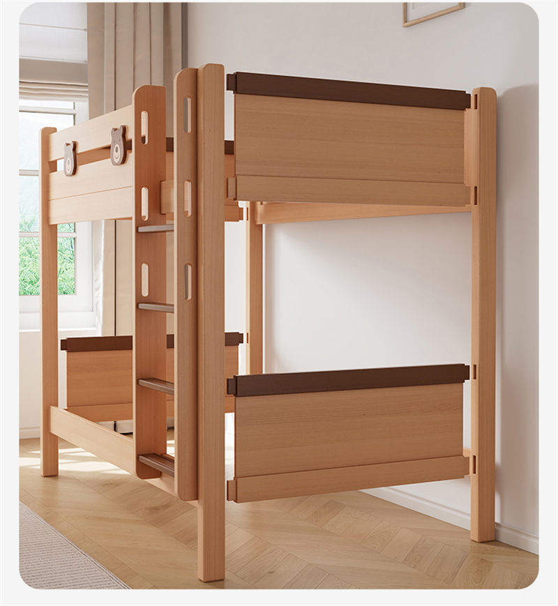 Hot Sale Solid Wood Double-Decker Bunk Bed with Stairs Storage for Boy's Bedroom Living Room School or Hospital
