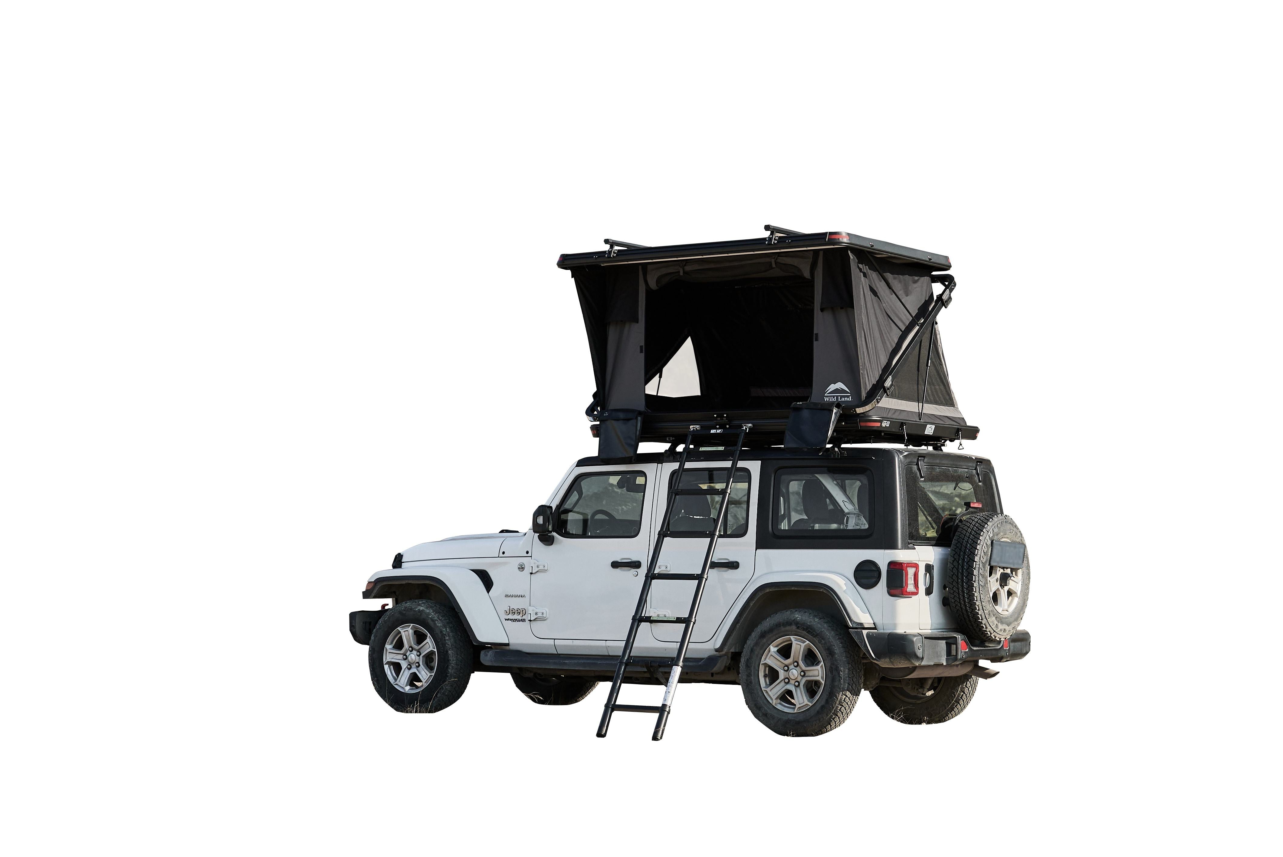 Wild Land Z Style Quick Set up Roof Top Tent Hard Shell Outdoor Camping Offroad 4WD RTT with Roomy Space Fit for 2-3 Peoples