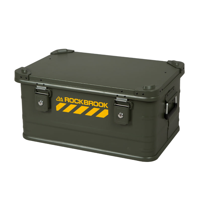 50L for Rockbrook High Quality Portable Metal Kitchen Container Weatherproof Outdoor Aluminum Camping Storage Box