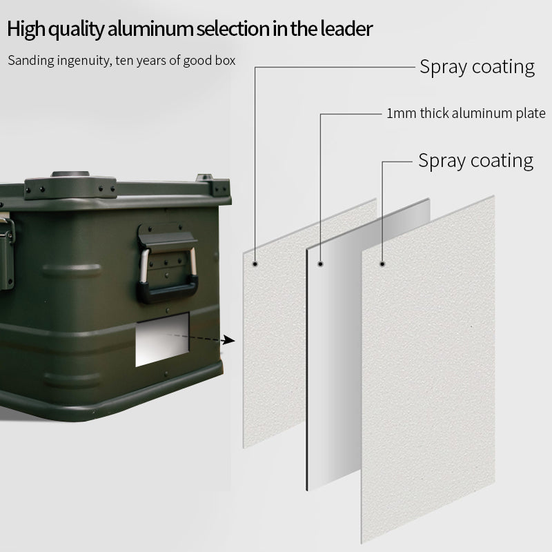 50L for Rockbrook High Quality Portable Metal Kitchen Container Weatherproof Outdoor Aluminum Camping Storage Box