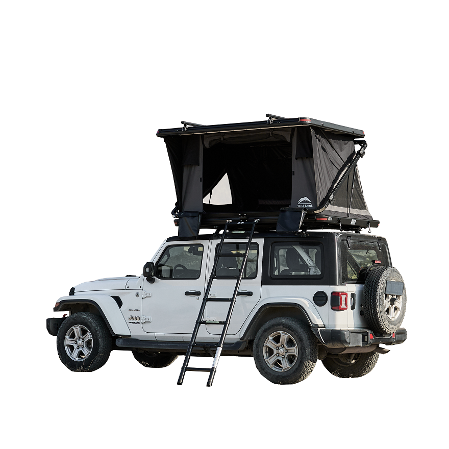 Wild Land Z Style Quick Set up Roof Top Tent Hard Shell Outdoor Camping Offroad 4WD RTT with Roomy Space Fit for 2-3 Peoples