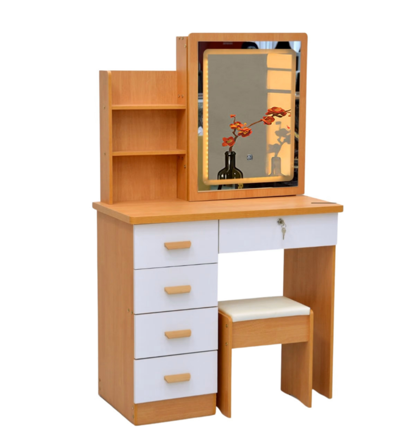 Makeup Vanity Desk Dressing Table-Oak White-GCC Home Center