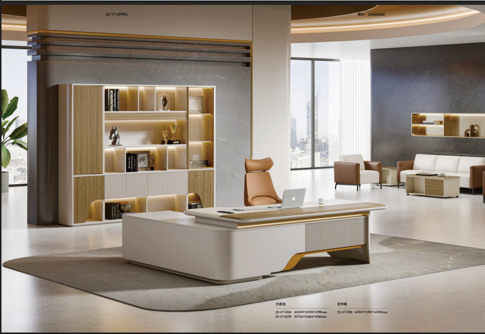 COOLBABY Luxury L Shaped Desk Office Furniture Minimalist Workbench Modern CEO Office Executive Desk  280*210 cm