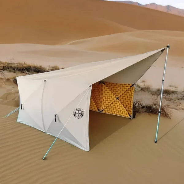 Outdoor Canvas Cotton Pop up Quick-Set Instant Pop up Cabin Gazebo Screen Tent House Windbreaker with Tarp