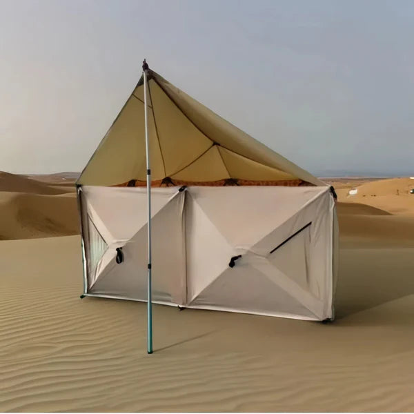 Outdoor Canvas Cotton Pop up Quick-Set Instant Pop up Cabin Gazebo Screen Tent House Windbreaker with Tarp