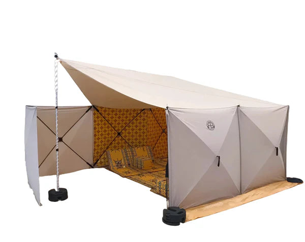 Outdoor Canvas Cotton Pop up Quick-Set Instant Pop up Cabin Gazebo Screen Tent House Windbreaker with Tarp