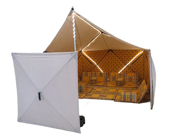 Outdoor Canvas Cotton Pop up Quick-Set Instant Pop up Cabin Gazebo Screen Tent House Windbreaker with Tarp