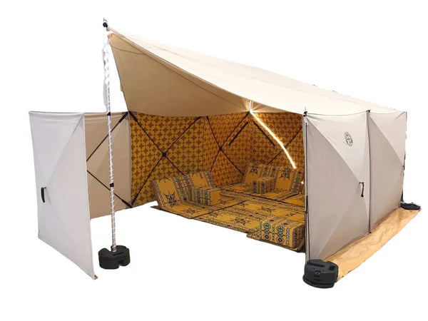 Outdoor Canvas Cotton Pop up Quick-Set Instant Pop up Cabin Gazebo Screen Tent House Windbreaker with Tarp