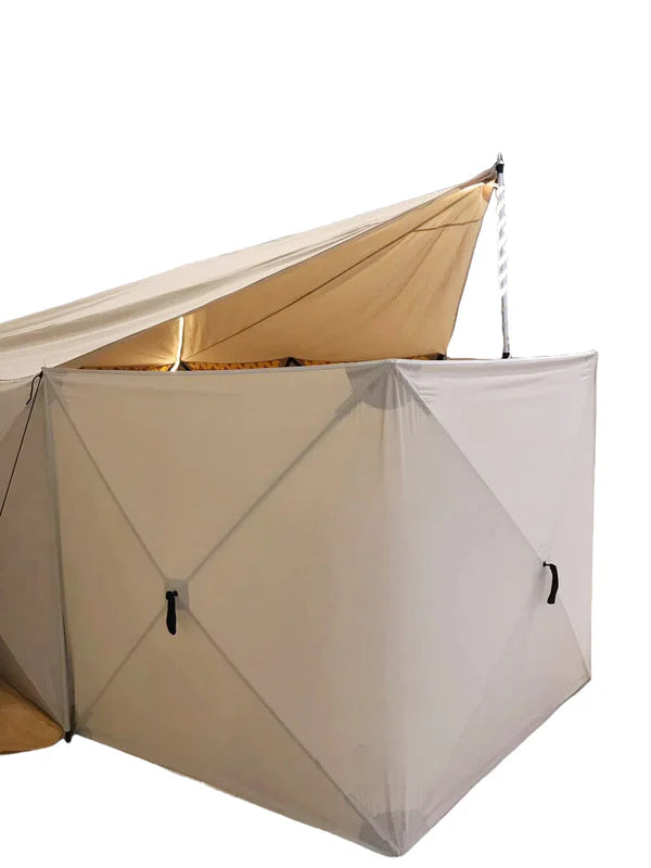 Outdoor Canvas Cotton Pop up Quick-Set Instant Pop up Cabin Gazebo Screen Tent House Windbreaker with Tarp