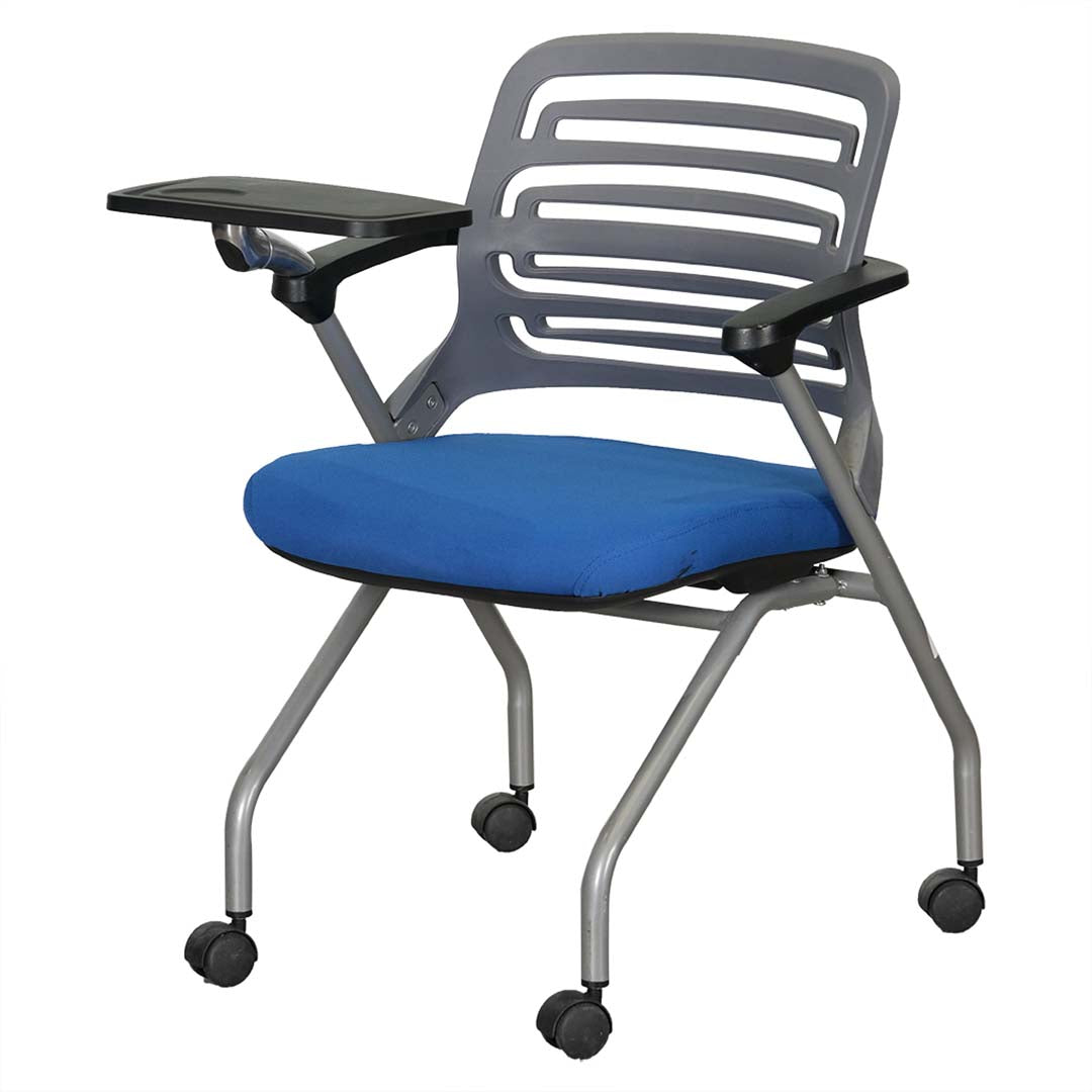 Training Chair with Writing Pad And Metal Legs, Curved Back Chair-GCC Home Center