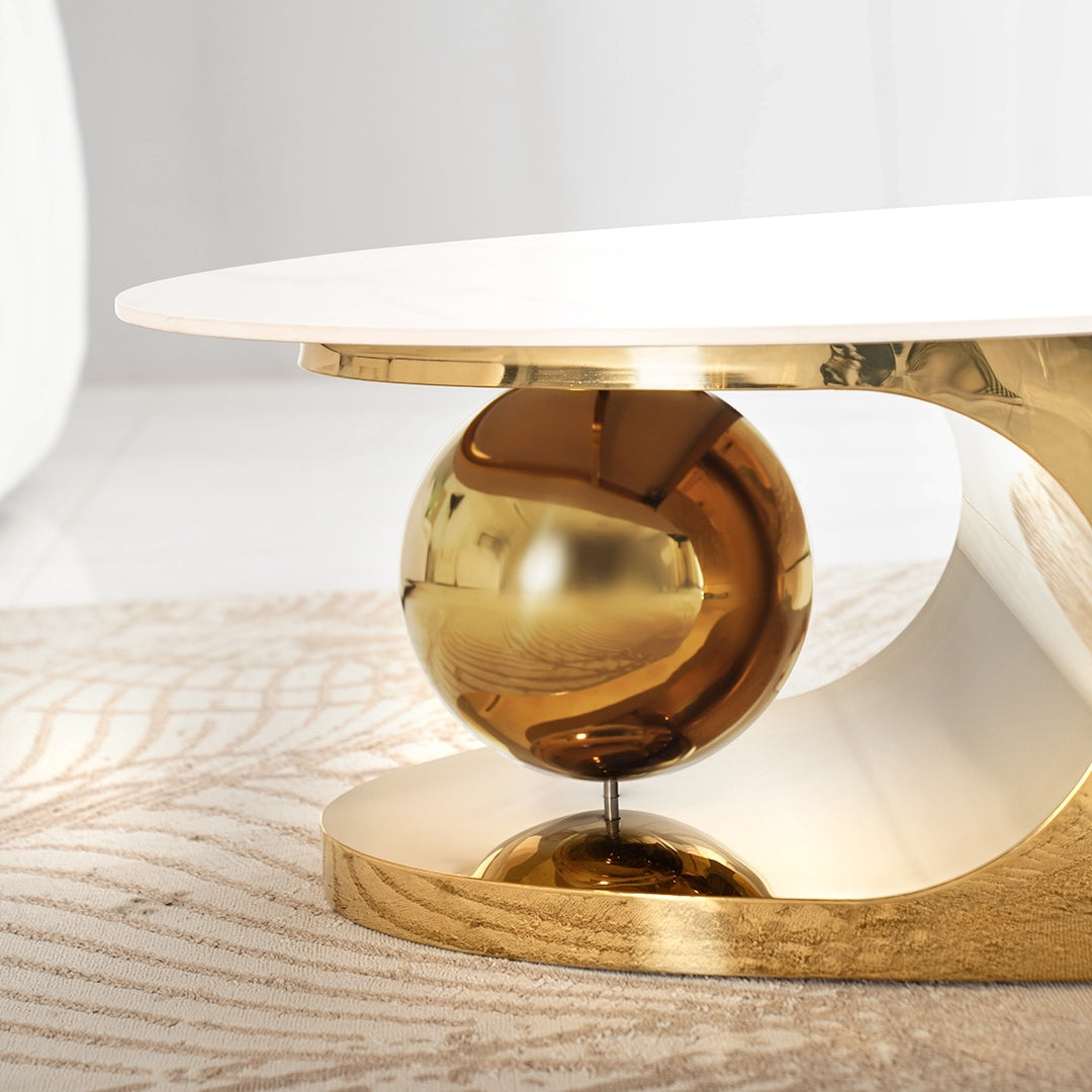 Modern Luxury Coffee Table – White & Gold