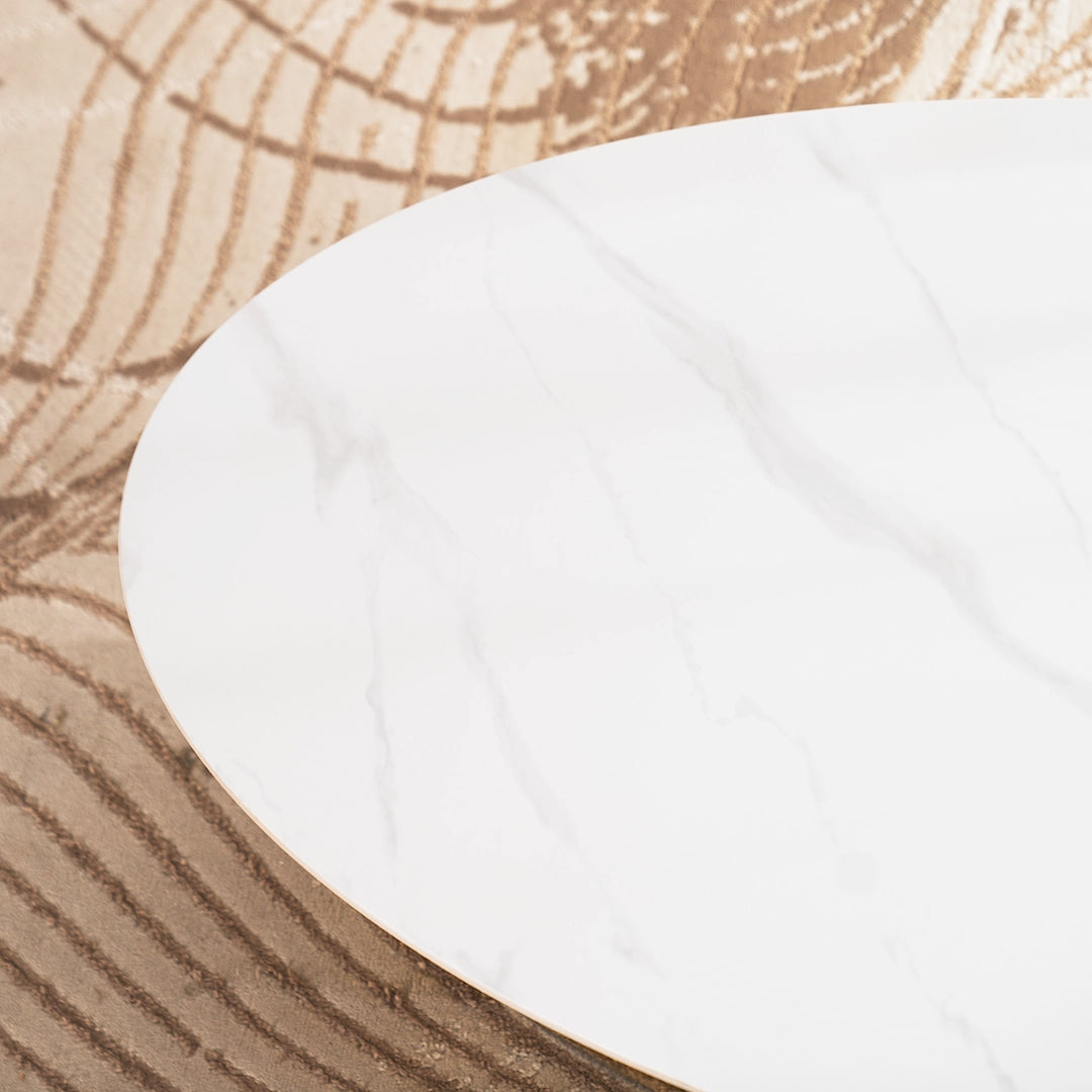 Modern Luxury Coffee Table – White & Gold