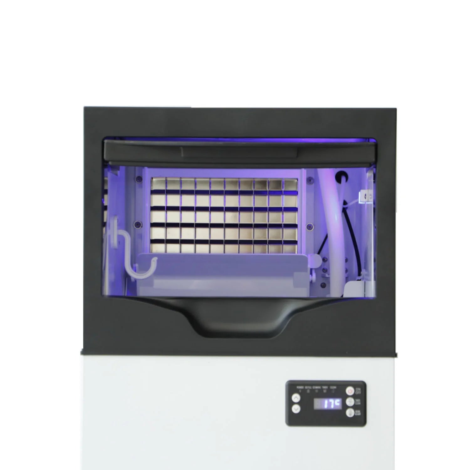 Coolbaby Commercial lce Maker lce Machine Self Clean, 66 Cubes per Batchin 11-18 Minutes 80-100KG/24H,15KG Storage Bin, Advanced LCD Panel
