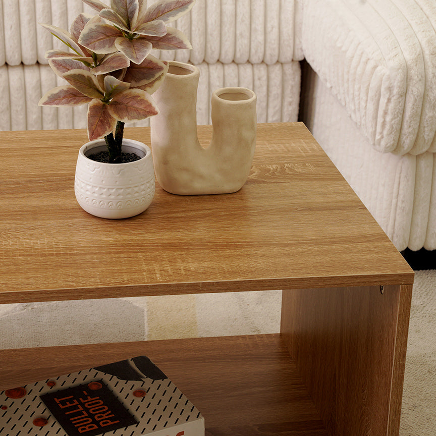 Modern Oak & White Coffee Table