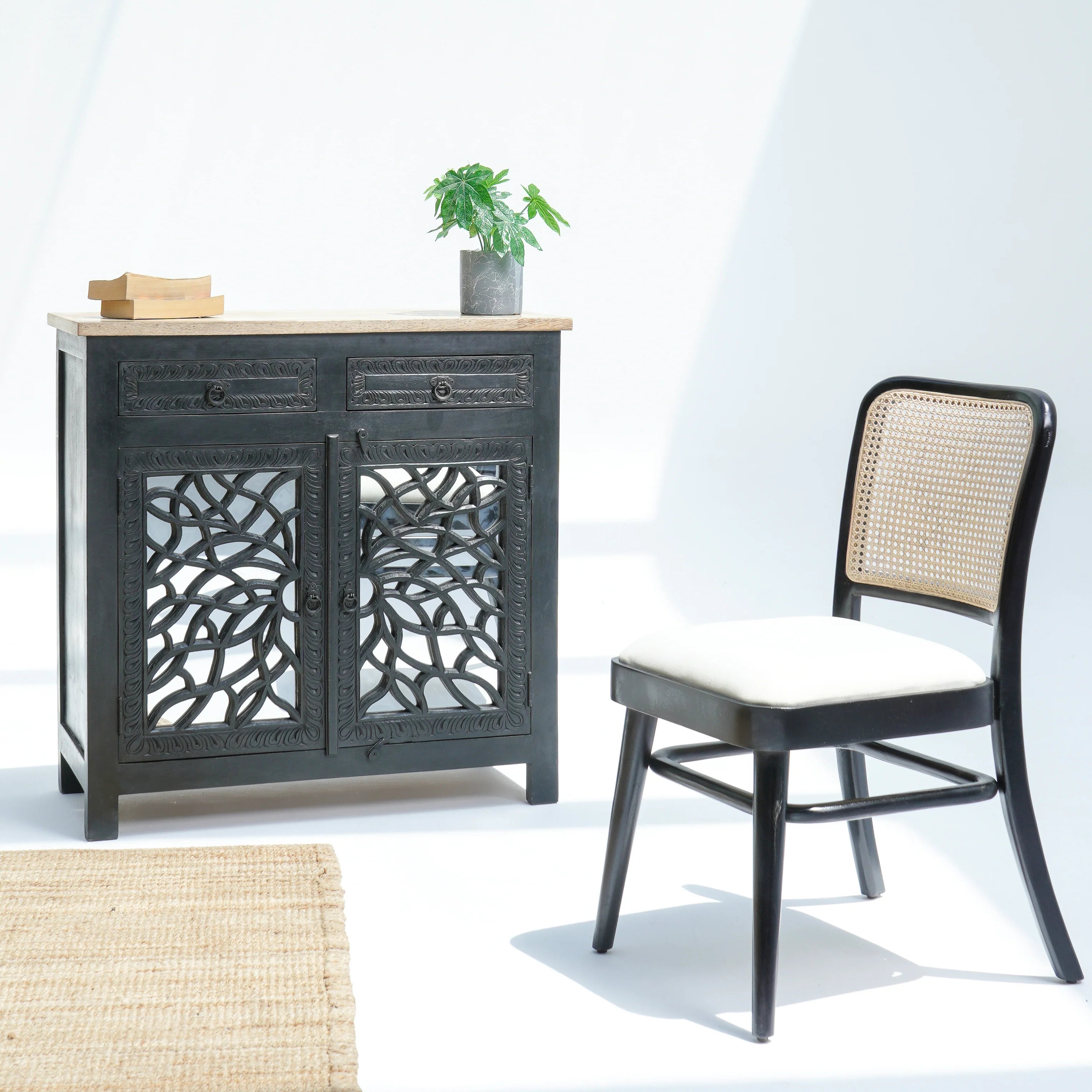 Elegant Glass Door Sideboard