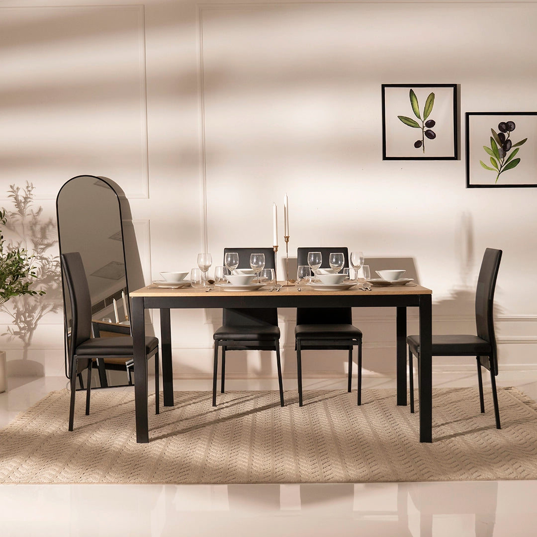 6-Seater Dining Set – Black