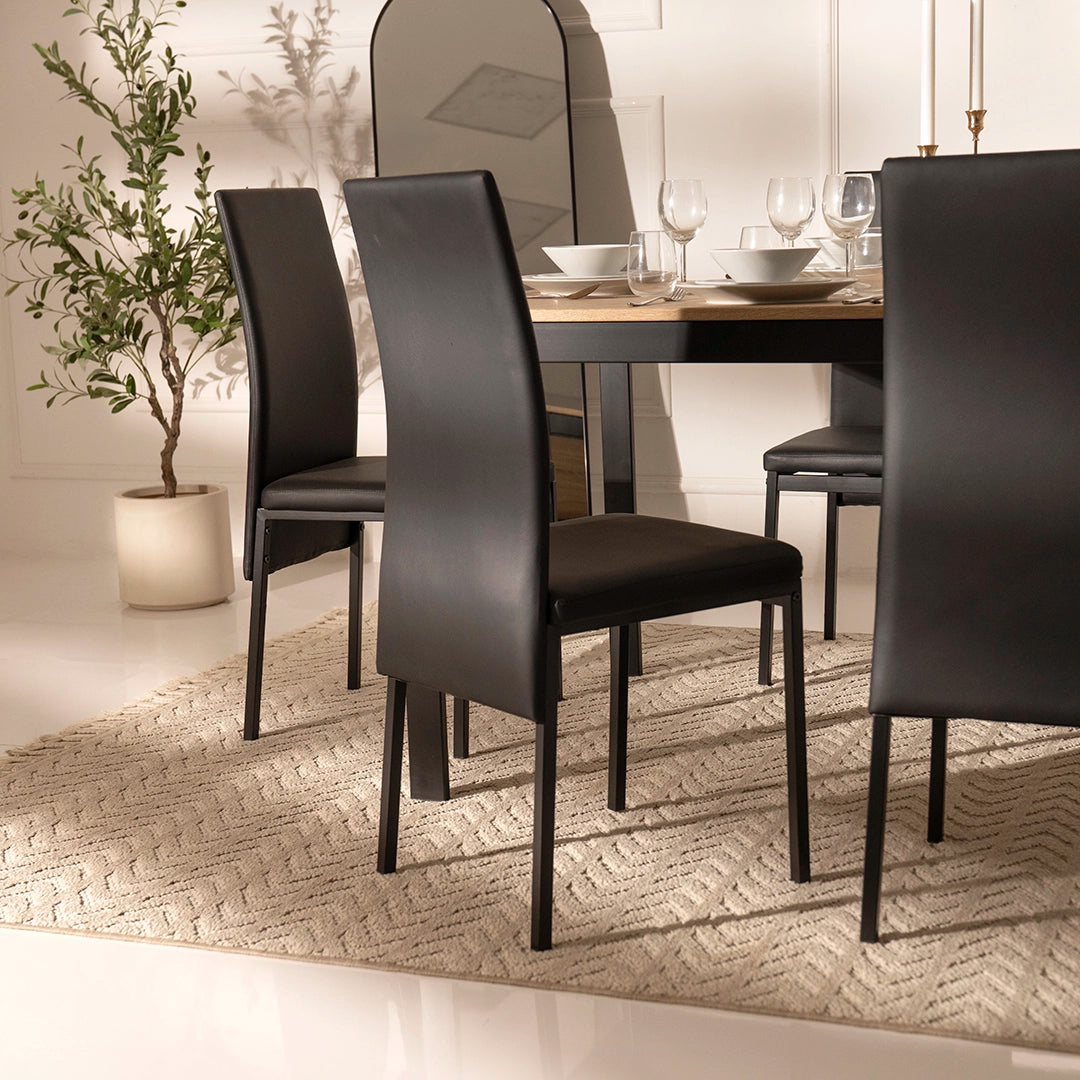 6-Seater Dining Set – Black
