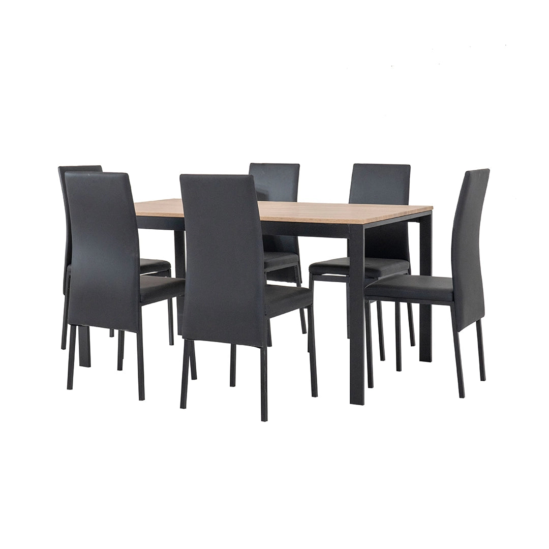 6-Seater Dining Set – Black