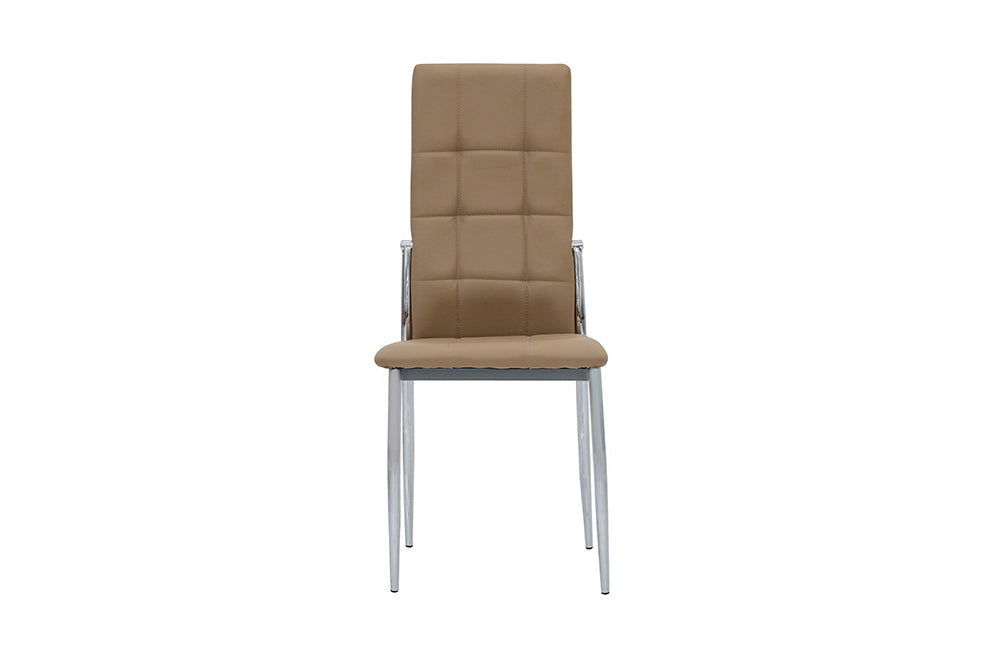 6-Seater Dining Set – Tempered Glass & Faux Leather