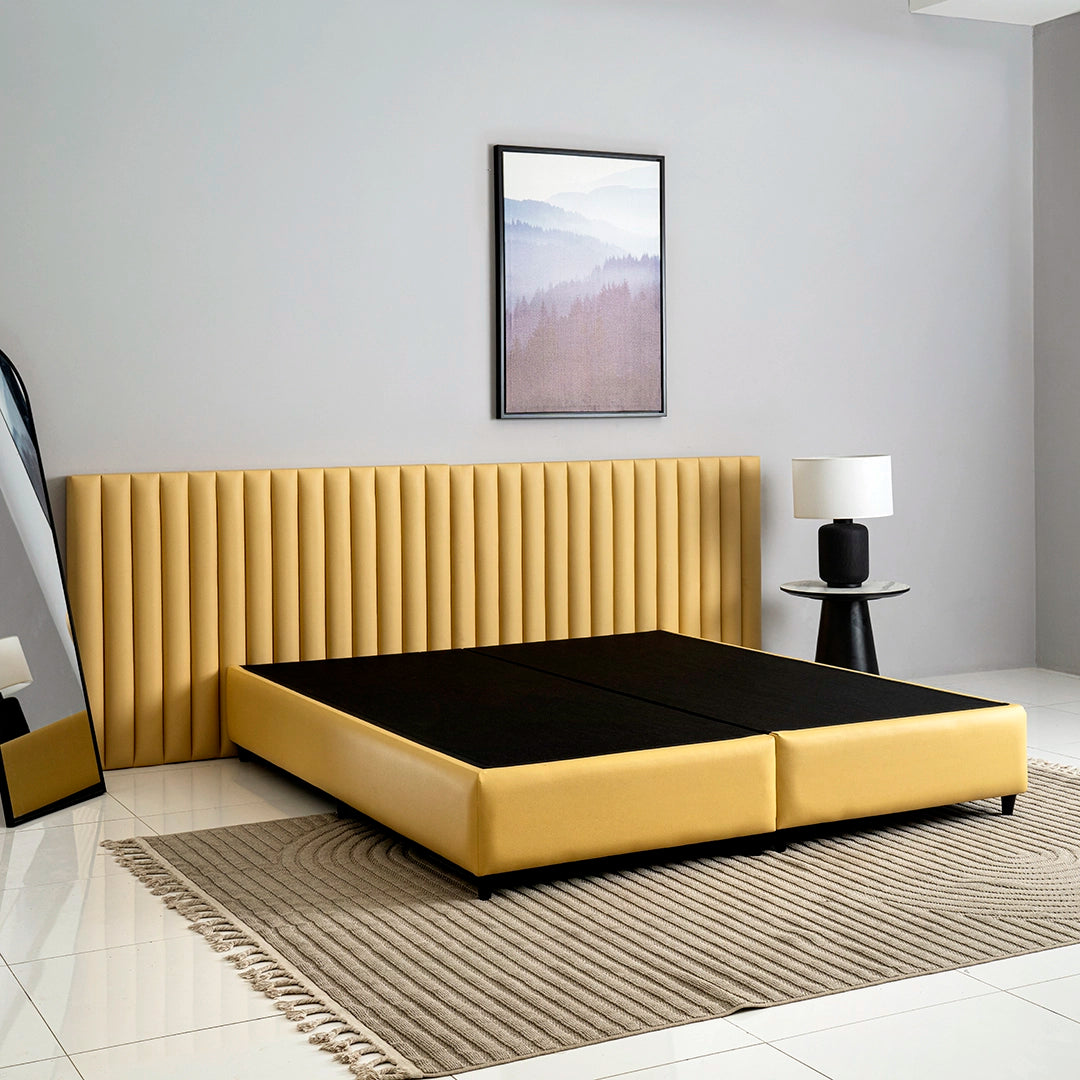 Modern King Size Bed with Mattress – 180×200 cm - Solid Wood And PU