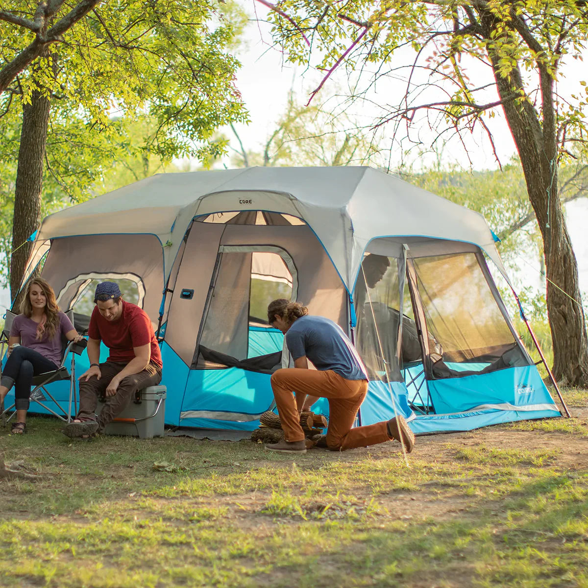 Core 9 Person Lighted Instant Cabin Tent – 14' x 9'