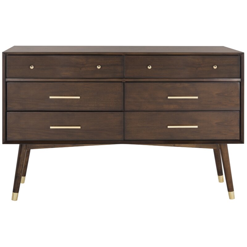 Lyla 6 Drawer Dresser in Dark Brown-GCC Home Center