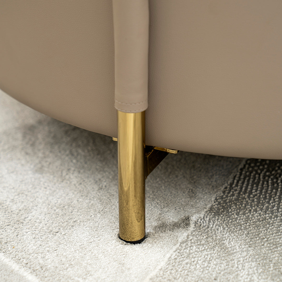 Modern Round Coffee Table Set – Champagne & White (2-Piece)