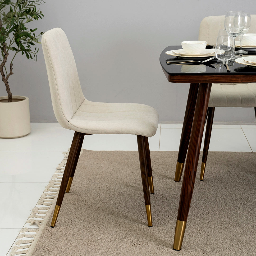 Elegant 8-Seater Dining Set – Walnut & Black
