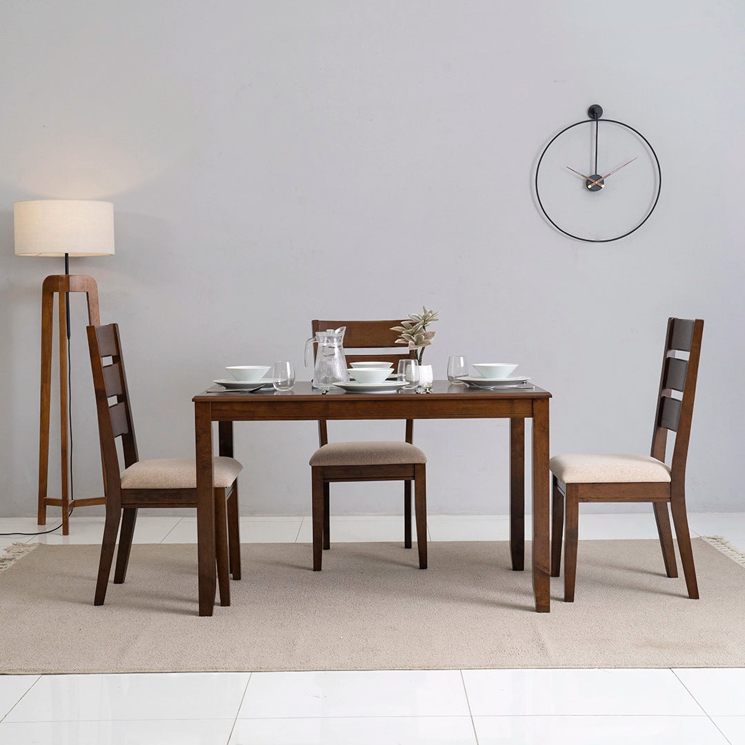 4-Seater Dining Set – Cappuccino Finish
