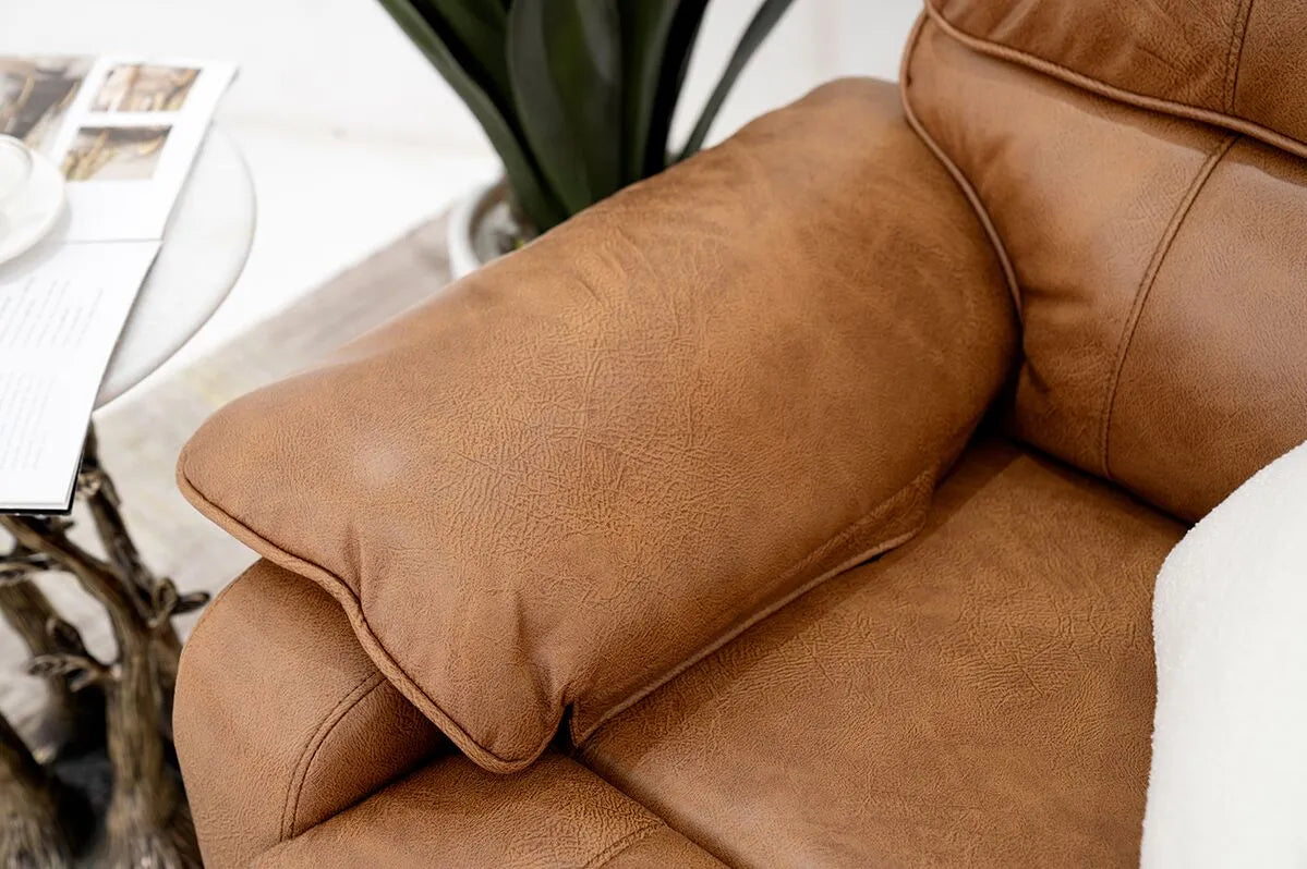 Recliner Sofa – Single Seater Fabric Recliner with Metal & Wood Frame | Soft Cushion Seating