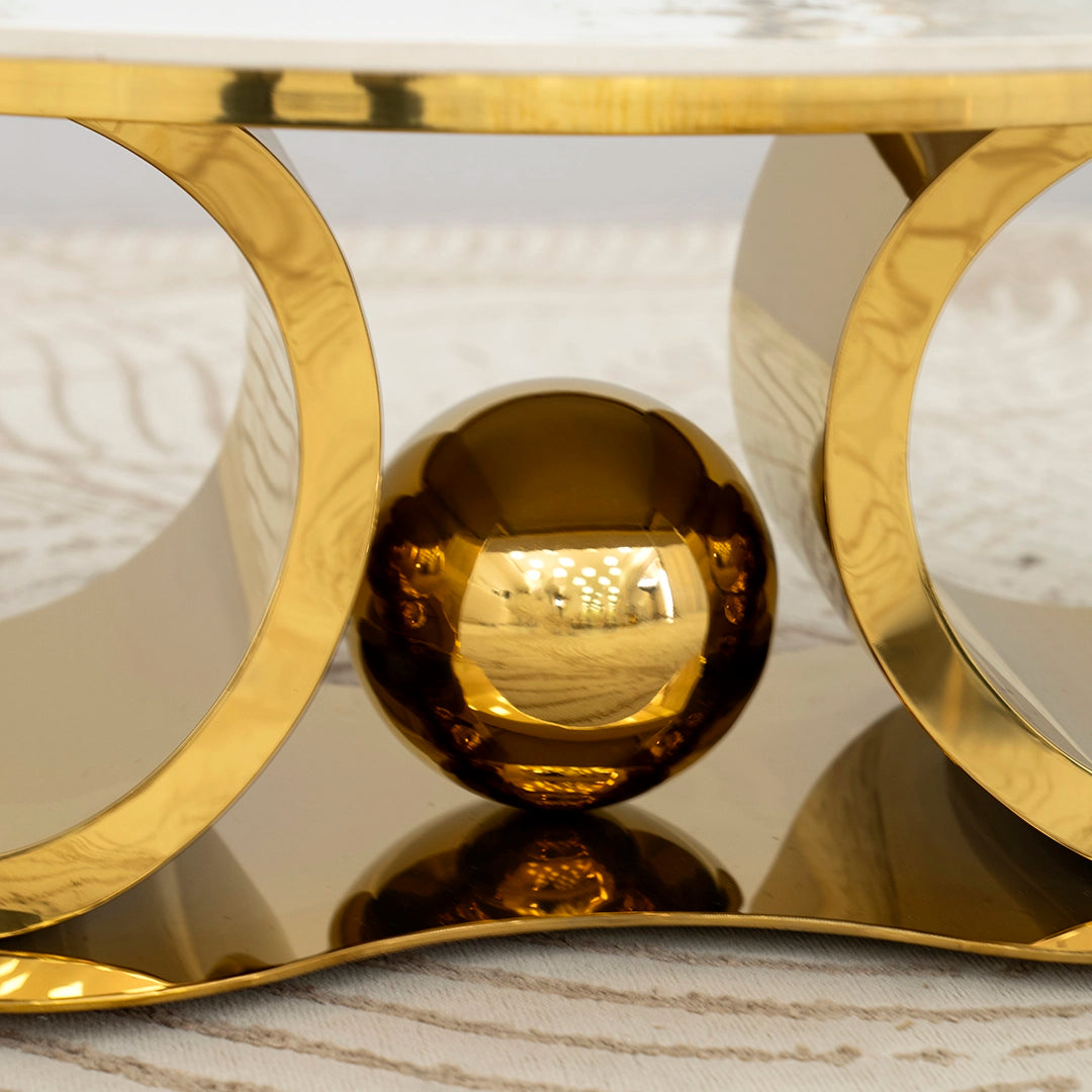 White & Gold Modern Coffee Table