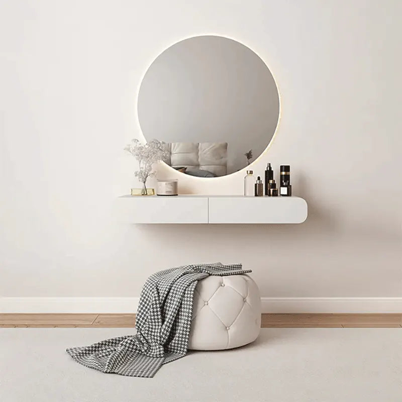 Makeup Vanity With Mirror and Pouf-GCC Home Center