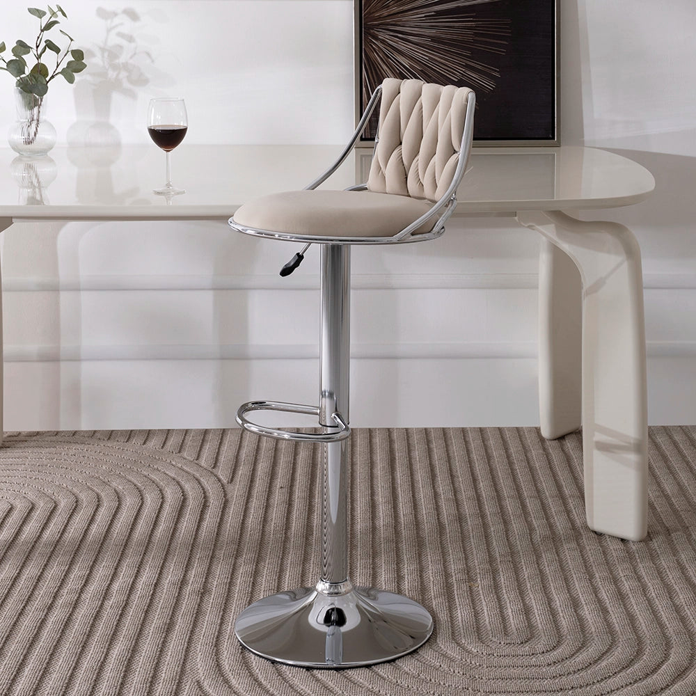 Velvet Fabric Bar Chair