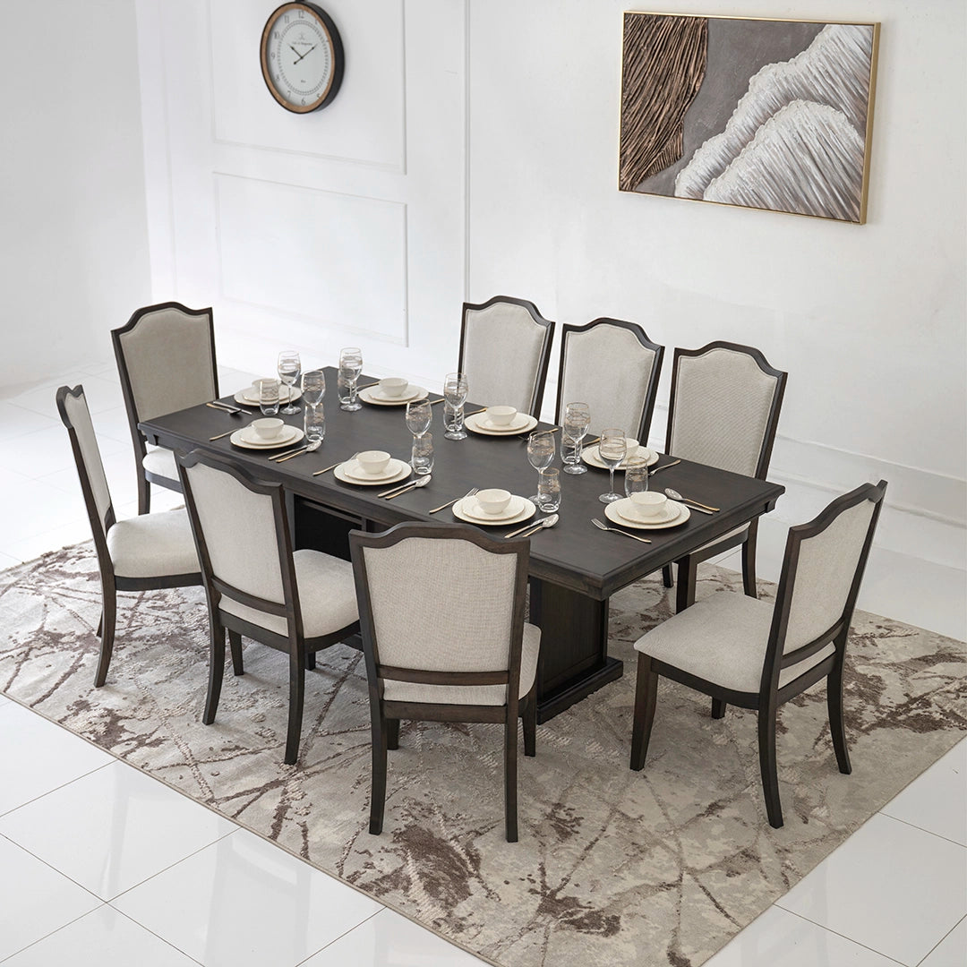 Homestead Style 8-Seater Dining Set – Coffee