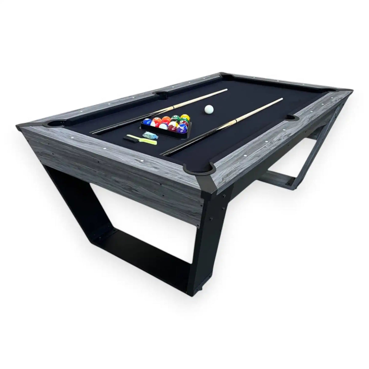 7FT Black Pool Table NEPTUNE with Accessories – Modern Design