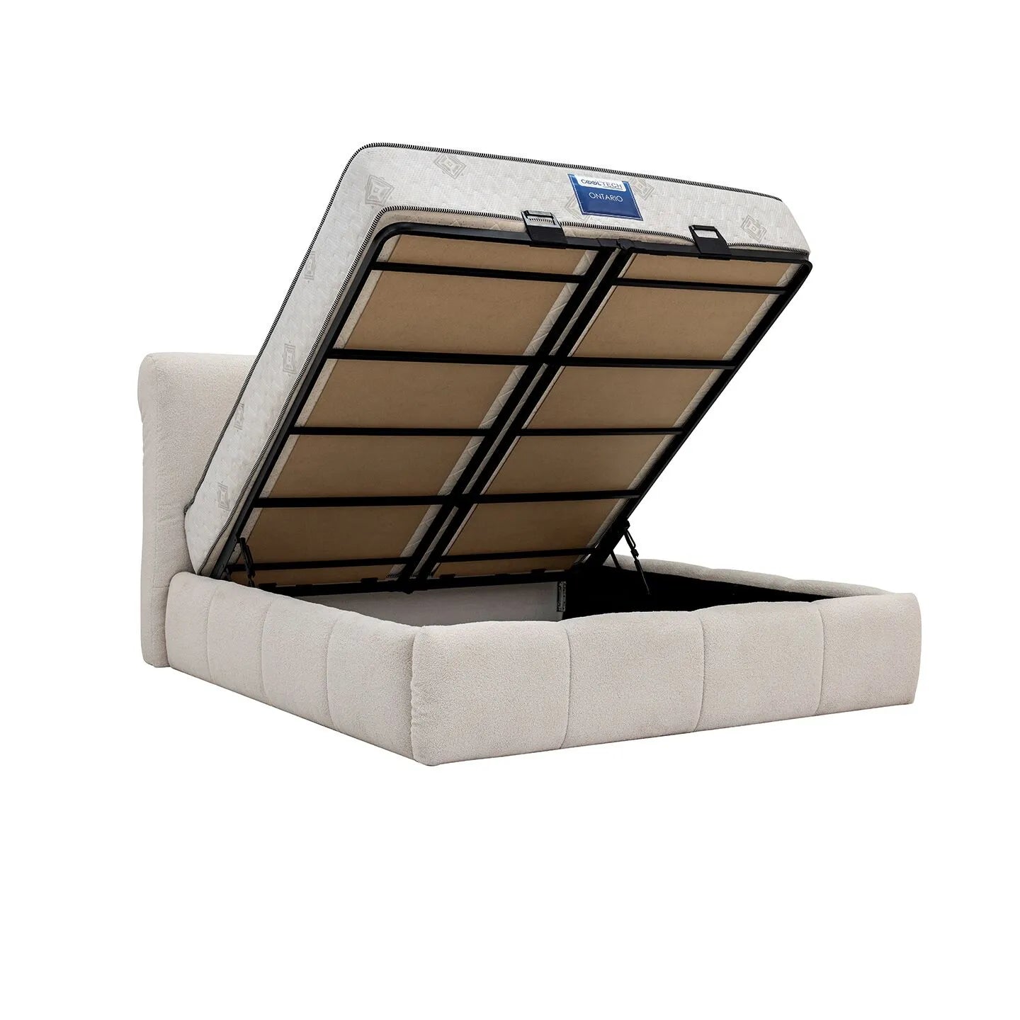 Sturdy MDF Hydraulic Bed With Lift-Up Storage