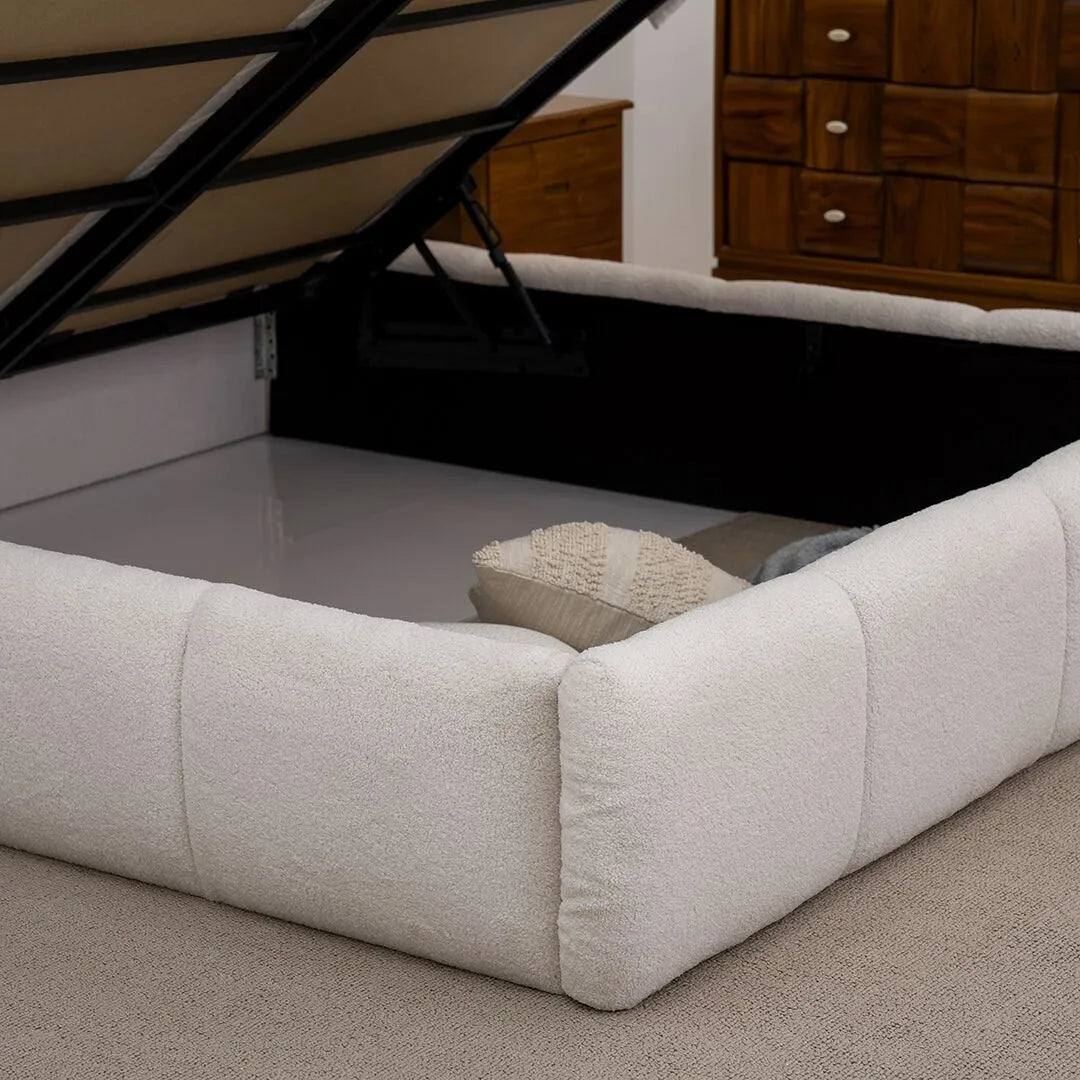 Sturdy MDF Hydraulic Bed With Lift-Up Storage